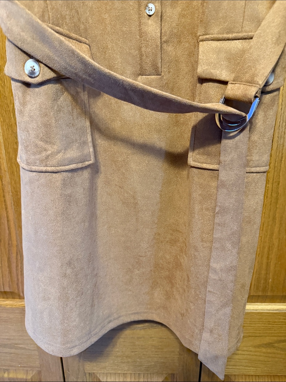 Allegra K Sleevless Collared Dress With Buttons and Belt-Size Large - Picture 4 of 9